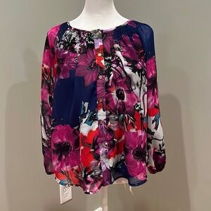 Camilla Tree Floral Blouse Top Size Medium